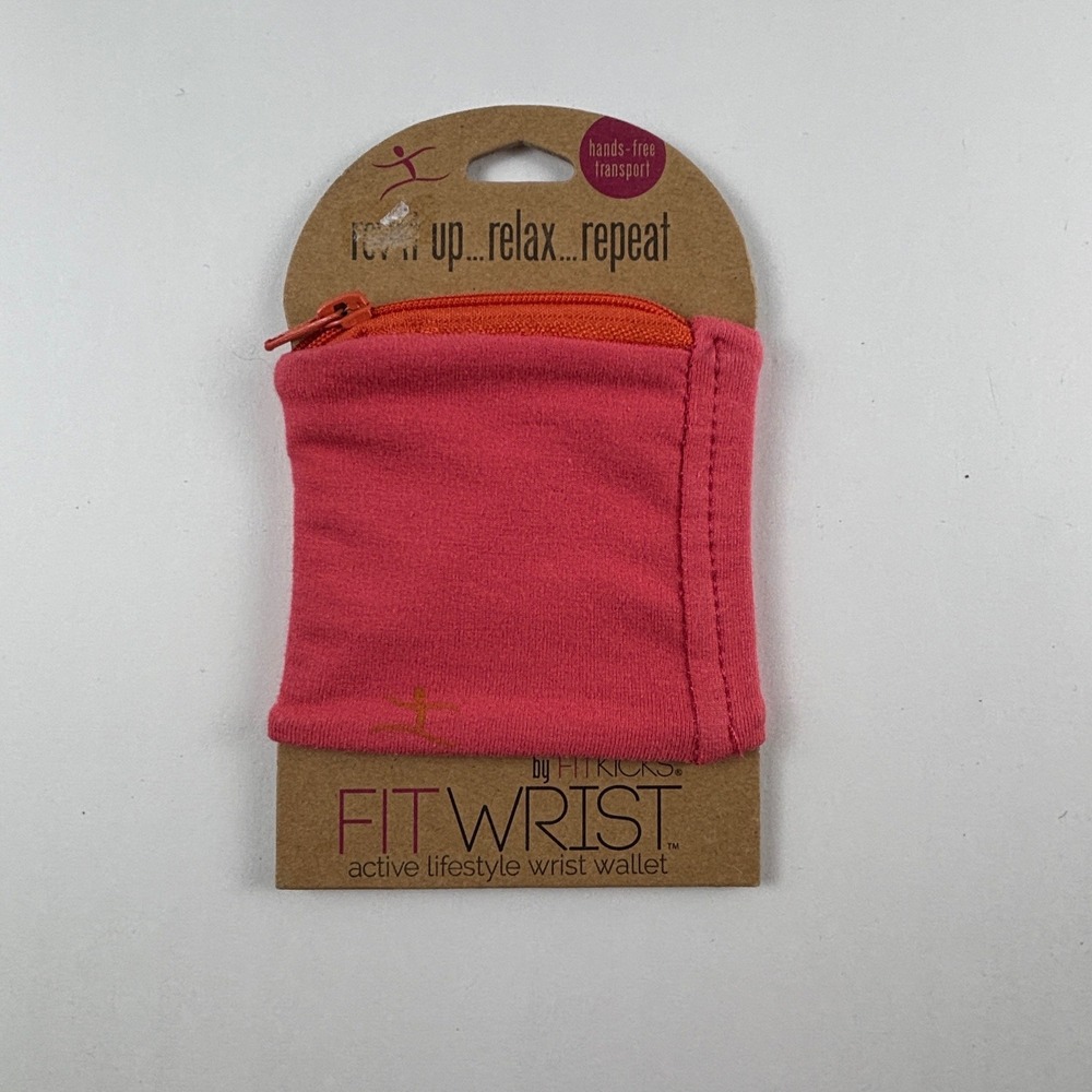 Fitkicks Fit Wrist Wallet Unisex OS Pink NEW Active Lifestyle Zipper Pouch